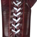 Custom logo leather lace up boxing gloves