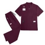Custom stand collar nursing scrubs