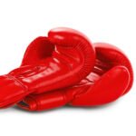 Leather boxing gloves with hook-and-loop closure