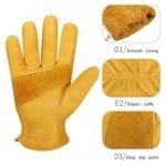 Plain-style leather mechanic gloves